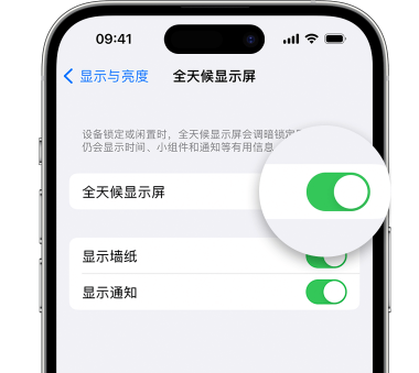 林芝苹果15预约维修分享iPhone15如何设置全天候显示屏幕可见 