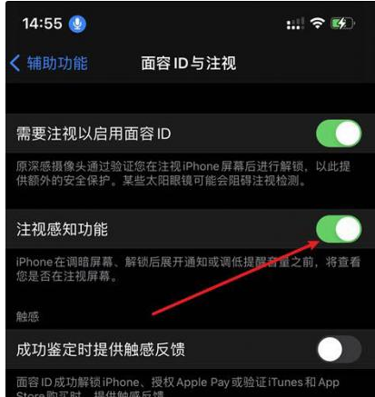 林芝苹果14维修网点分享iPhone14注视感知功能有什么用 